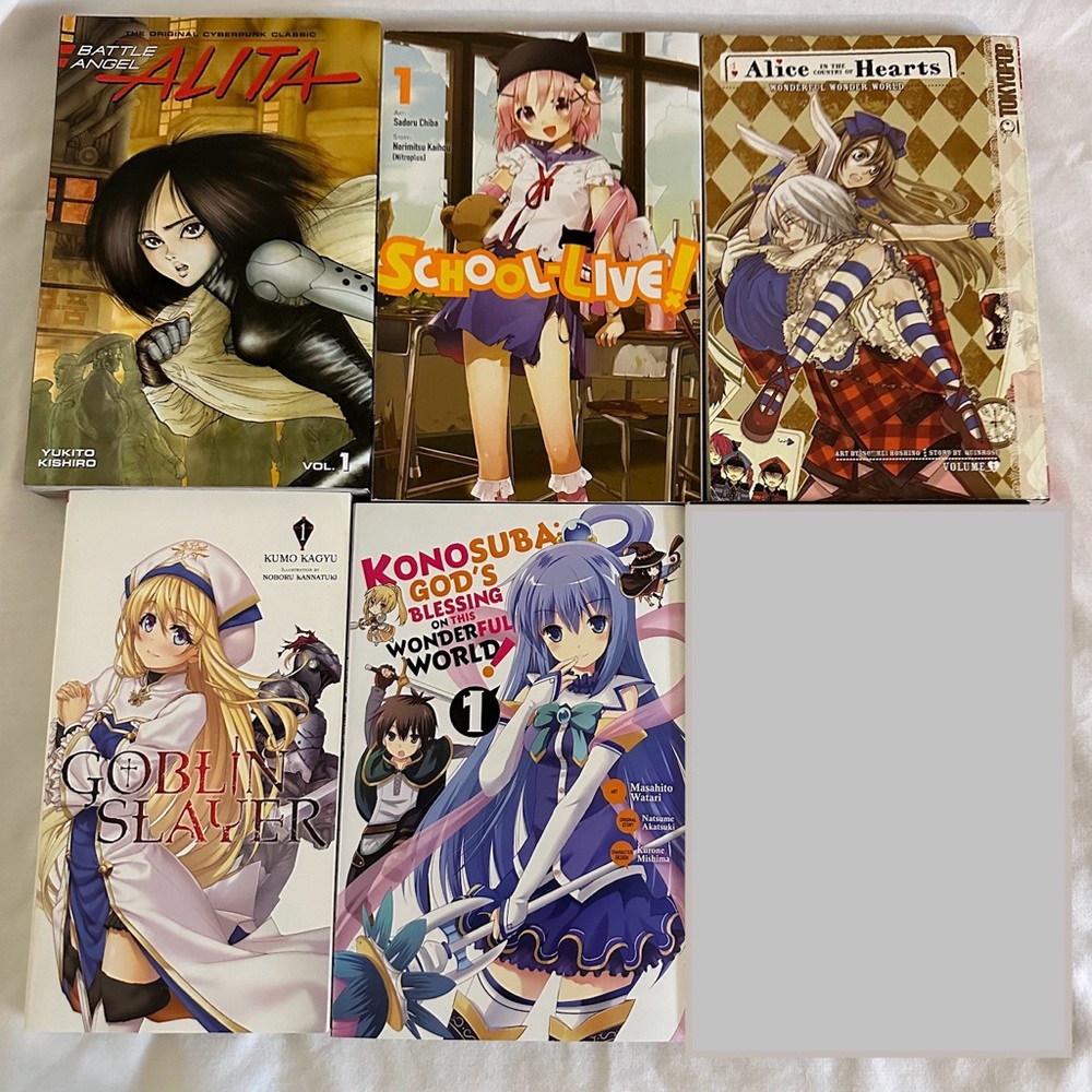 Manga & Light Novel Lot English Konosuba Goblin Slayer Battle Angel Alita etc